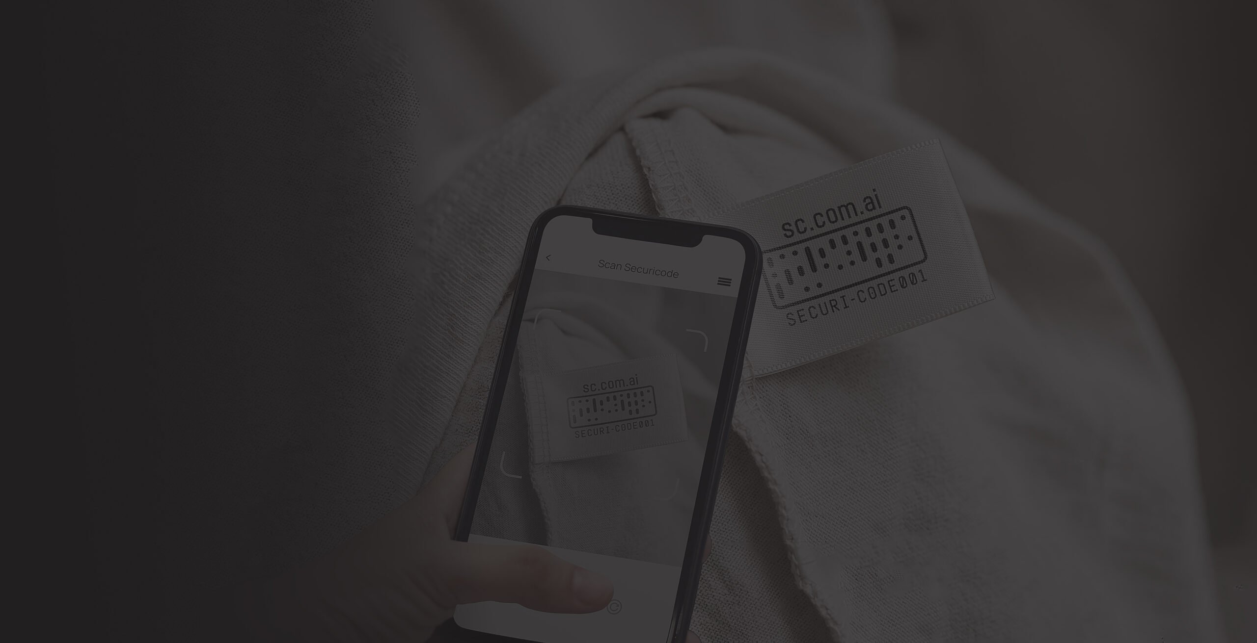 SecuriCode product authentication being scanned on a black T-shirt